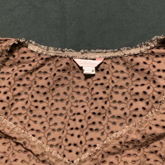 Vintage indie granola Eyelet Mini Dress - Picture 2 of 16